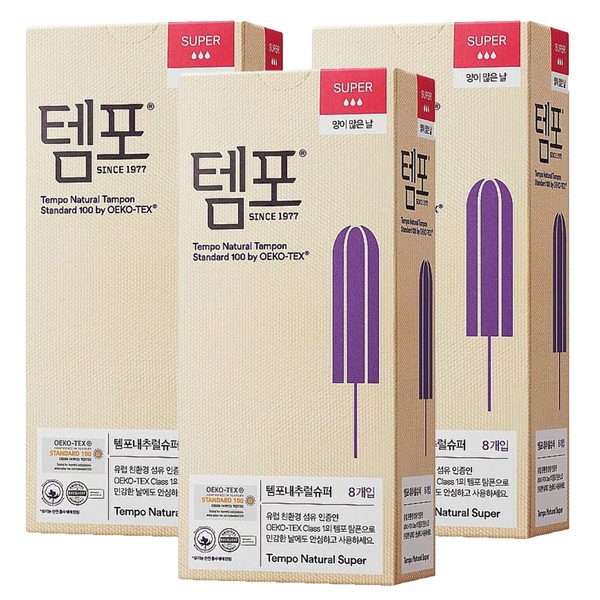템포 탐폰 내추럴 슈퍼 8P X 3팩