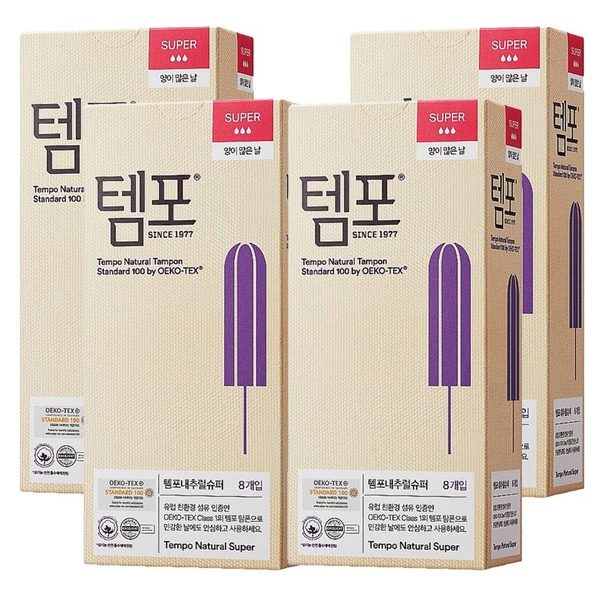 템포 탐폰 내추럴 슈퍼 8P X 4팩