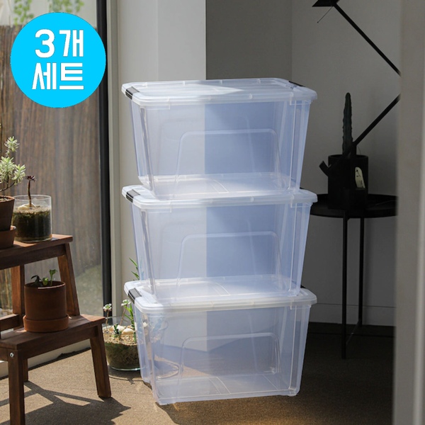 [단7일,20%+네이버페이5%] 투명 리빙박스 옷 수납 이불 정리함 5size 버클형