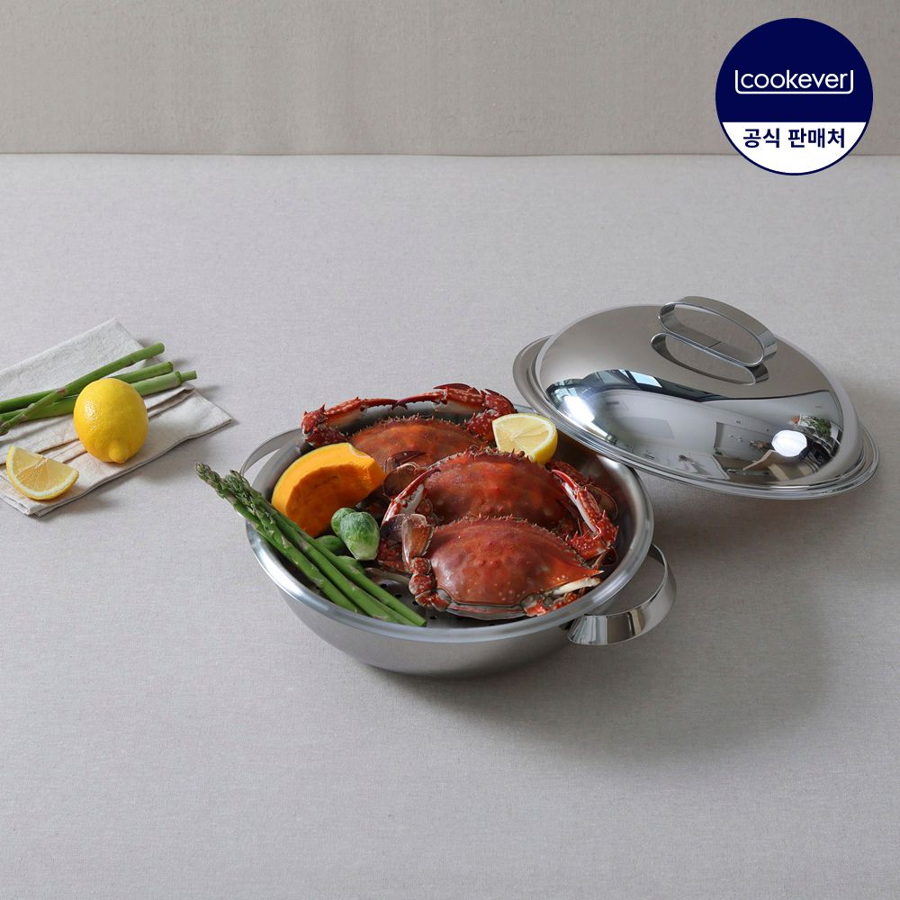 Cook304 인덕션 통3중 스텐 파티웍 28cm (찜기 포함) 가격 비교 쿡에버 Cook304 인덕션 통3중 스텐 파티웍 28cm (찜기 포함)