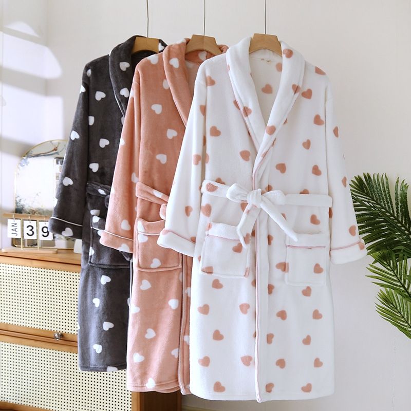 커플 파리 하트 극세사 수면 잠옷 가운 3color 가격 비교 핑크우드 커플 파리 하트 극세사 수면 잠옷 가운 3color