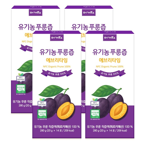 유기농 푸룬즙 에브리타임 280g x 4박스 / 푸룬주스