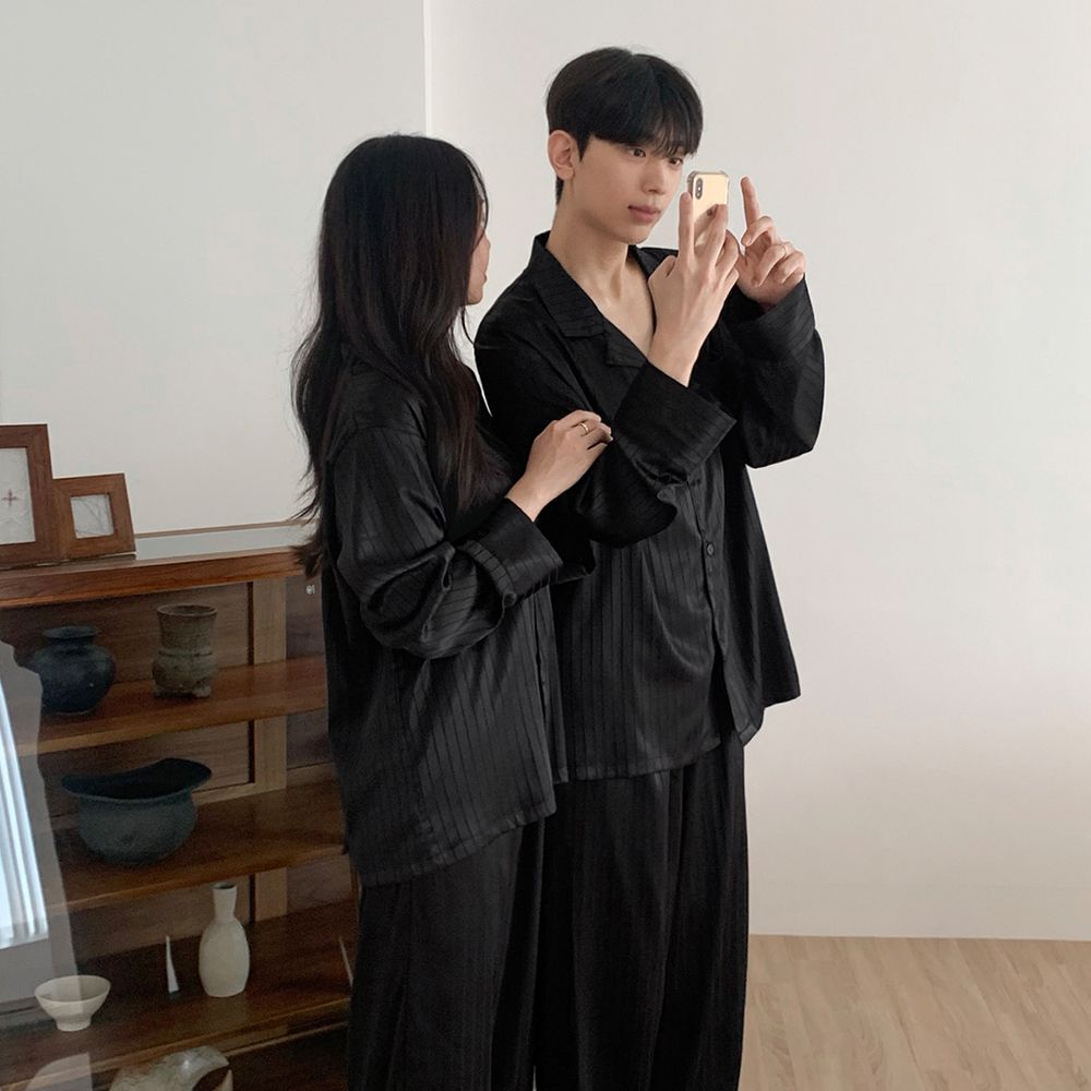 올썸 모어댄 실크 긴팔 커플파자마 남녀공용 잠옷세트 1color