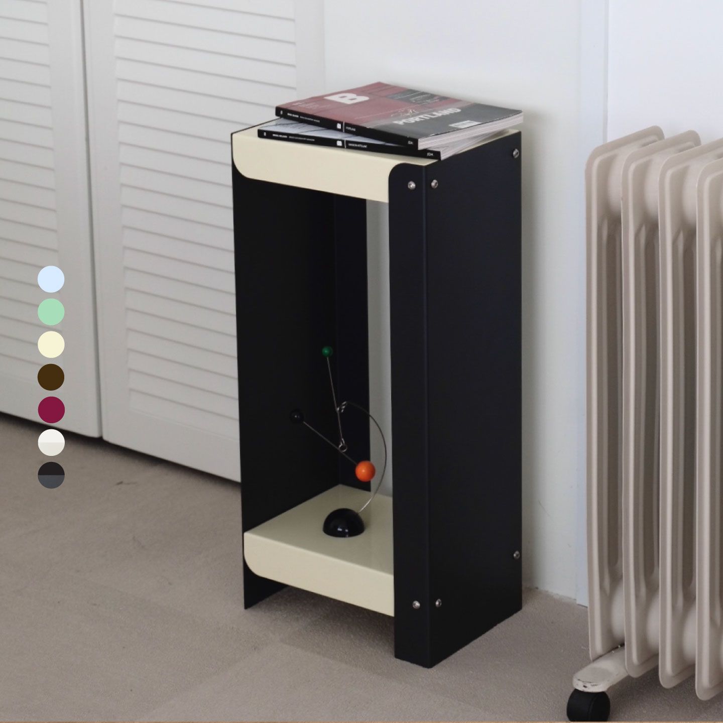 doingtools A LONG SHELF スチール サイドテーブル 収納付き［8色