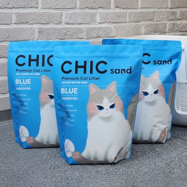 블루 프리미엄 벤토나이트 고양이모래 6kgx3팩