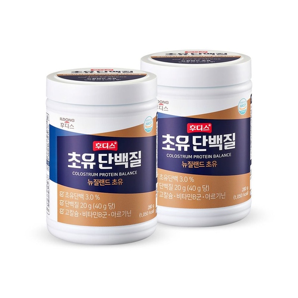 후디스 초유 단백질 280g*2개+보틀