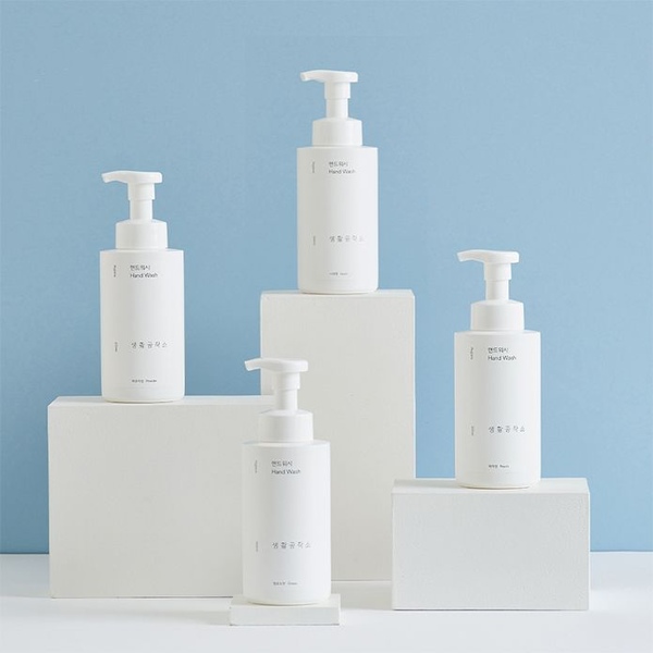 핸드워시 용기 500ml x 1개+리필 400ml x 3개 (향선택)