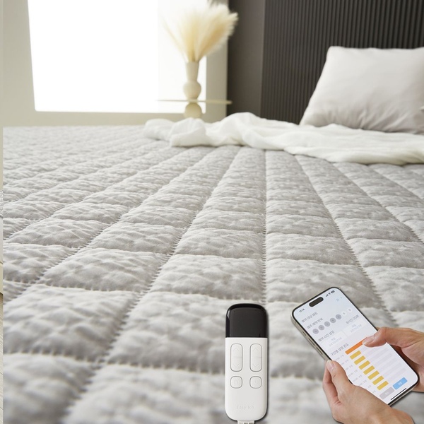 스마트 IOT 탄소매트 EMF 온열매트 전자파없는 침대 전기장판 시어서커 4size
