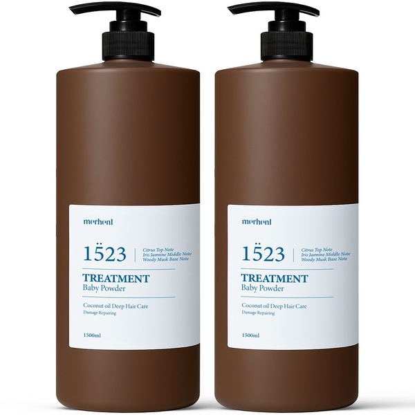 1+1 메르헨트 코코넛 대용량 트리트먼트 1500ml 베이비파우더향 미용실 단백질 헤어팩