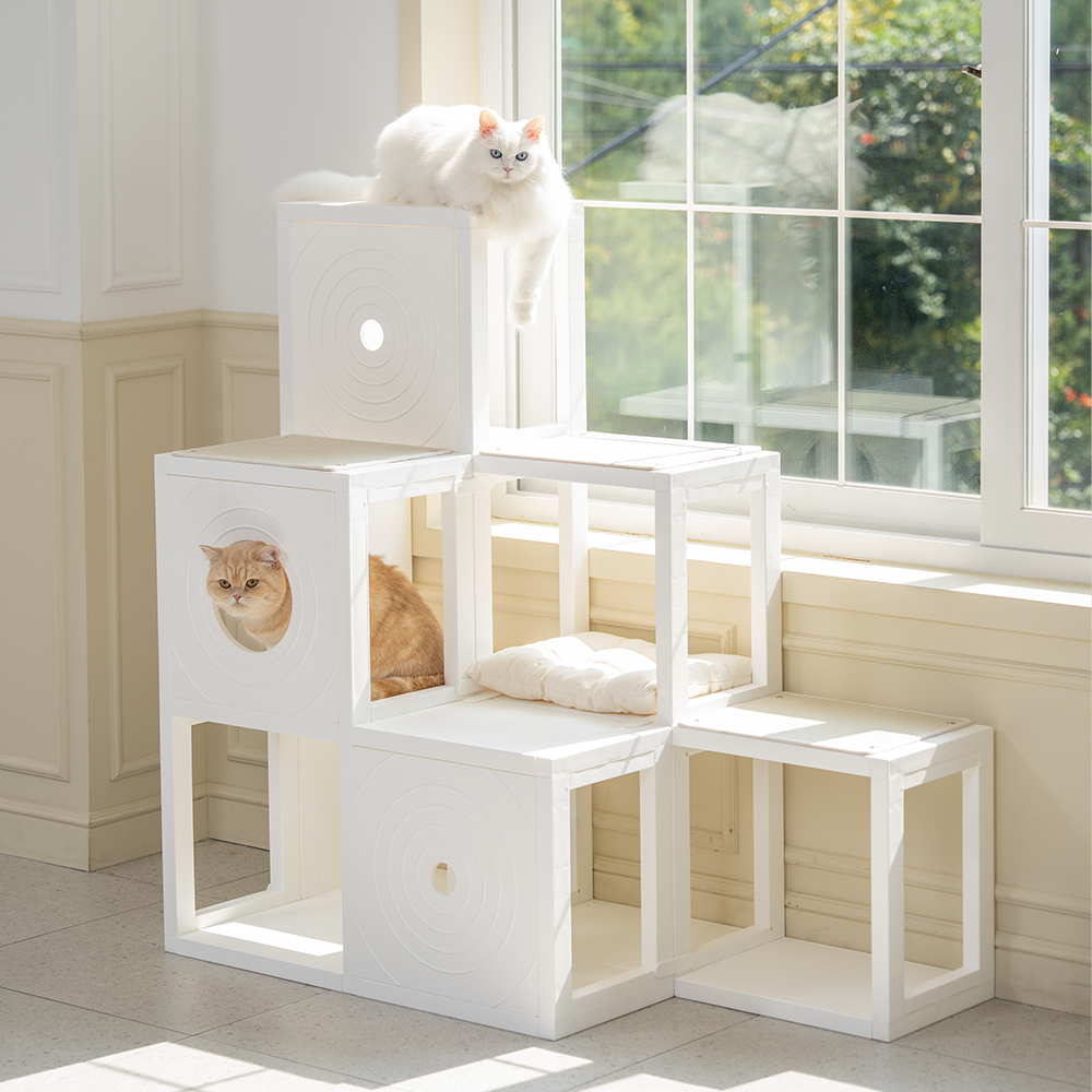 CUBICS pet 階段型 キャットタワー 3x3 マルチ［7色］ スカンジナビア