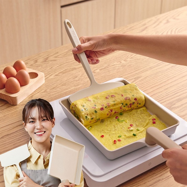 [10%쿠폰+7%카카오] 50만개판매! 자이언트/미니 계란말이팬+전용뒤집개 세트 사각팬
