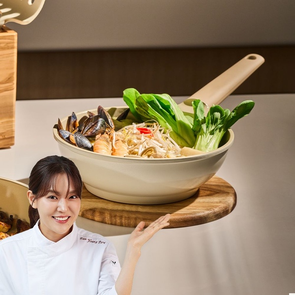 [10%쿠폰+7%카카오] 국내생산 인덕션 세라믹 궁중팬 웍 24cm 베이지