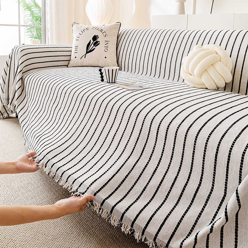 Borella 빈티지 앤틱 줄무늬 사계절 소파커버 논슬립 소파 깔개 4colors 12size