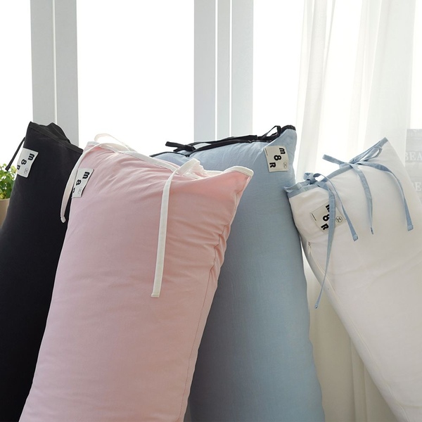 뮤즈 60수 고밀도 리본 사각 롱쿠션 베개 바디필로우 4color