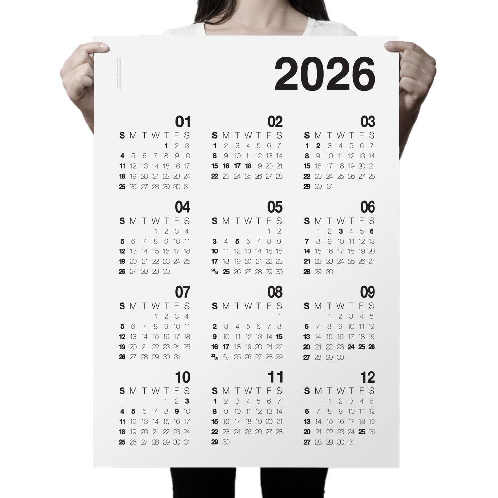 221B Studio 2026년 대형 벽걸이 달력 포스터