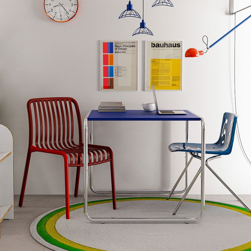 【美品】ミッドセンチュリー ダイニングテーブル 80×80cm 正方形 スチール 16piece ミッドセンチュリー ダイニングテーブル 80cm［6色］ ホワイト