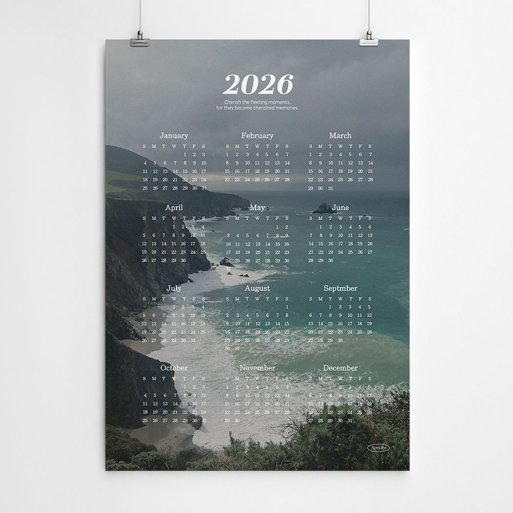 2026 고요 포스터 캘린더 벽걸이 달력 풍경 감성 가격 비교 애프리서티 2026 고요 포스터 캘린더 벽걸이 달력 풍경 감성
