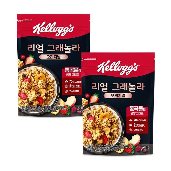 미니 시리얼 2봉 증정 + 리얼 그래놀라 오리지널 400g*2개