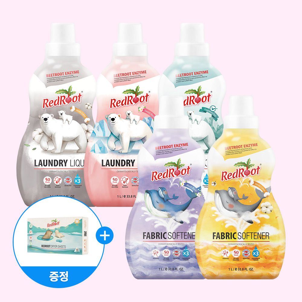레드루트 조이맘 x 콜라보마켓 세탁세제3개+섬유유연제2개(+건조기시트1개증정)