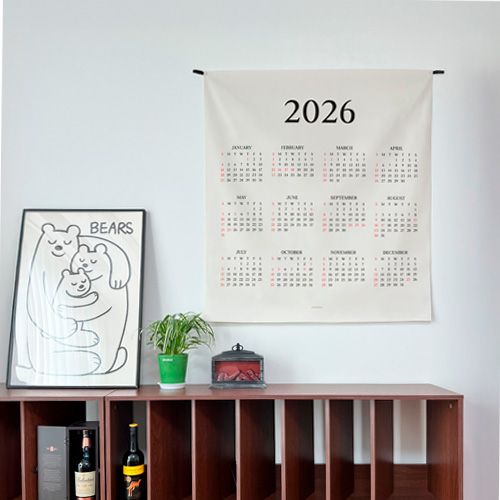 오늘의집 2026 미니멀 패브릭 캘린더 패브릭 포스터 인테리어 달력 가리개커튼 (5size)