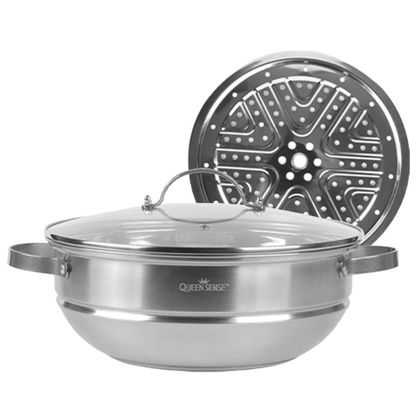 올스텐 인덕션 찜냄비 34cm / 대용량 찜솥 스텐냄비 파티웍 찜기