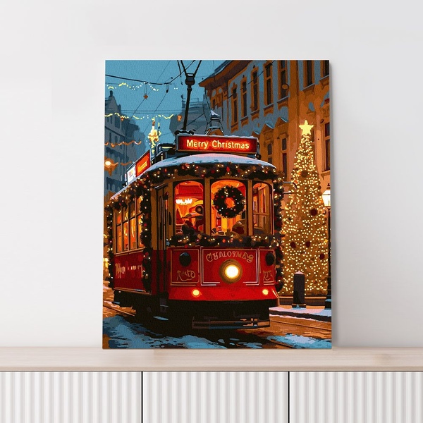 플레이어바웃 DIY 명화그리기 크리스마스 트램 40x50cm + 미니전구 증정