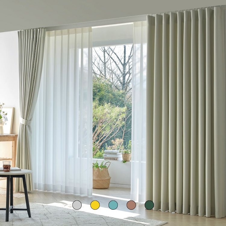 [오늘의집] 데코지오 맞춤 브라우니 린넨 암막커튼 핀형/아일렛형/형상기억 49색상