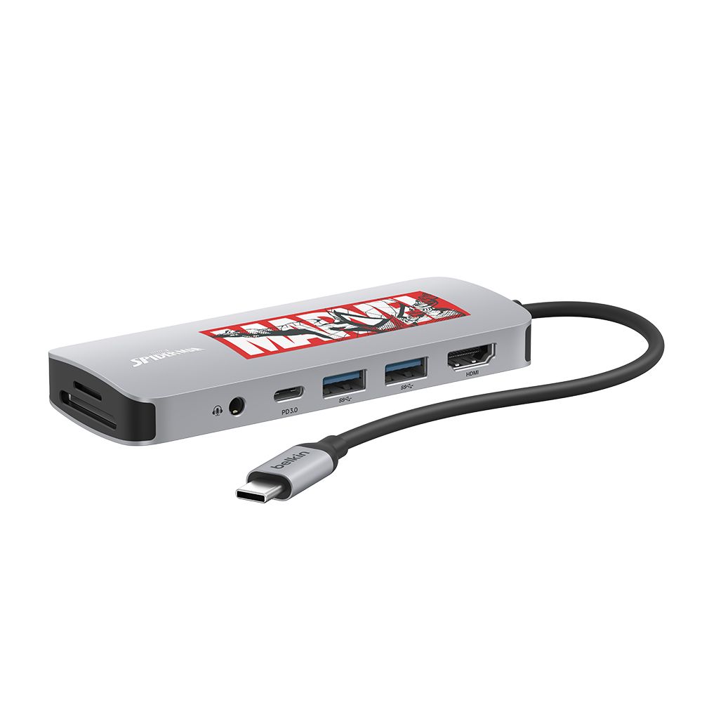 벨킨 마블 스파이더맨 7in1 USB C타입 멀티 허브 AVC009qcMV