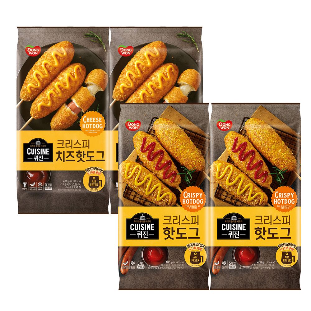 퀴진 크리스피핫도그 400g*2개+치즈크리스피핫도그 400g*2개 가격 추이 동원 퀴진 크리스피핫도그 400g*2개+치즈크리스피핫도그 400g*2개 - 최저가 30,600원