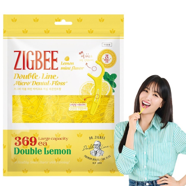 더블 라인 마이크로 치실 레몬민트 369개입