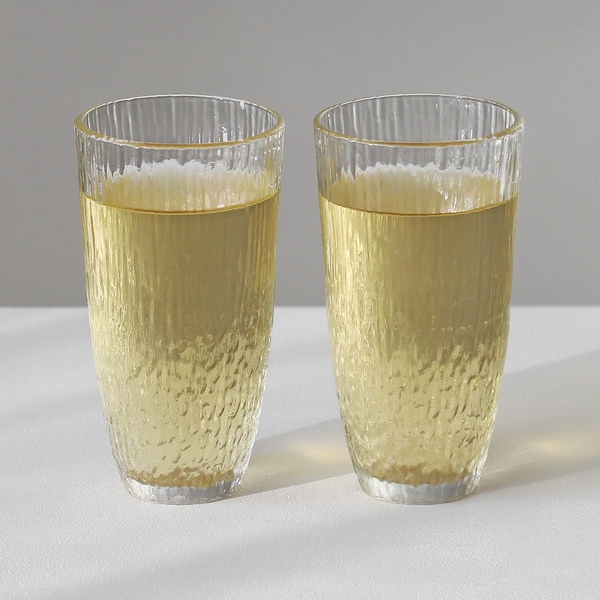 워터폴 하이볼 맥주잔 글라스 홈카페 유리컵 350ml 2P세트(선물포장 가능)