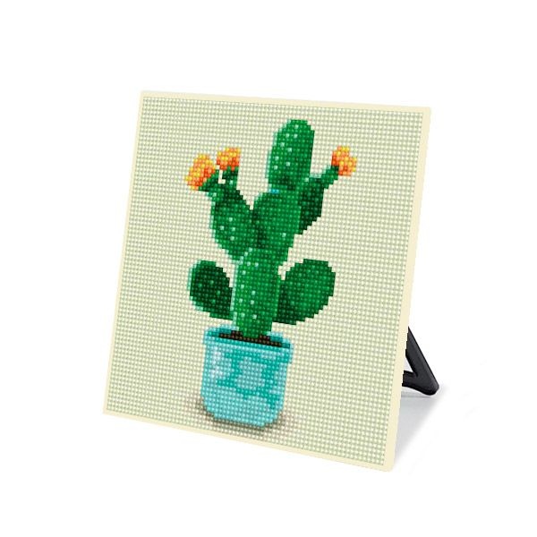DIY 보석십자수 스탠드형 큐트 20x20cm DS71_(소)선인장_블루