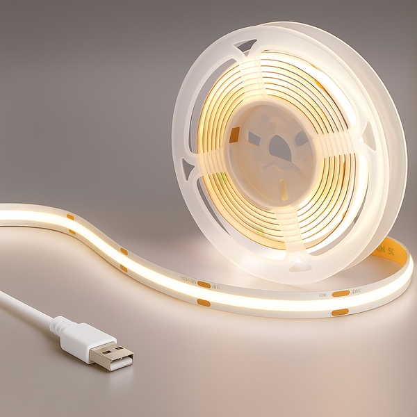 USB COB 잘라쓰는 LED 스트립 5m 줄조명 터치스위치 밝기조절 디밍