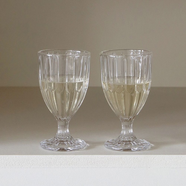 피피 고블렛잔 220ml 2P세트 샴페인잔 맥주 와인잔 유리잔