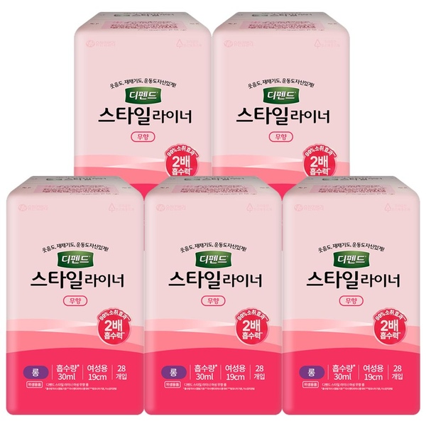 디펜드 스타일 라이너 롱 무향 28개입 X 5팩