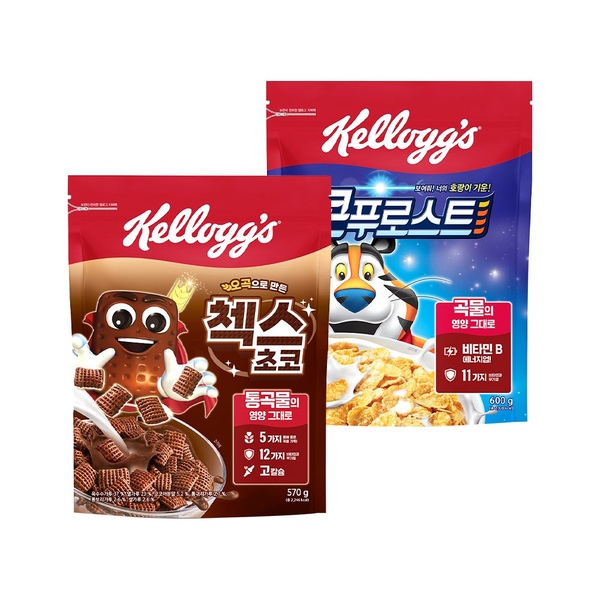 미니 시리얼 2봉 증정 + 콘푸로스트 600g*1개 + 오곡 첵스초코 570g*1개