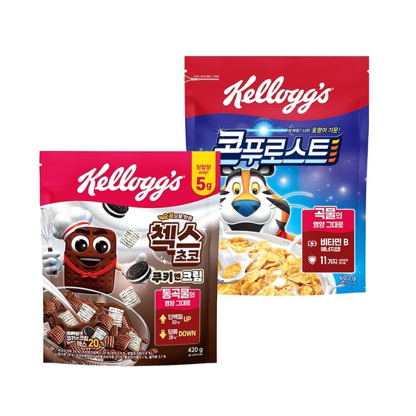미니 시리얼 2봉 증정 + 콘푸로스트 600g*2개 + 첵스초코 쿠키앤크림 420g*1개