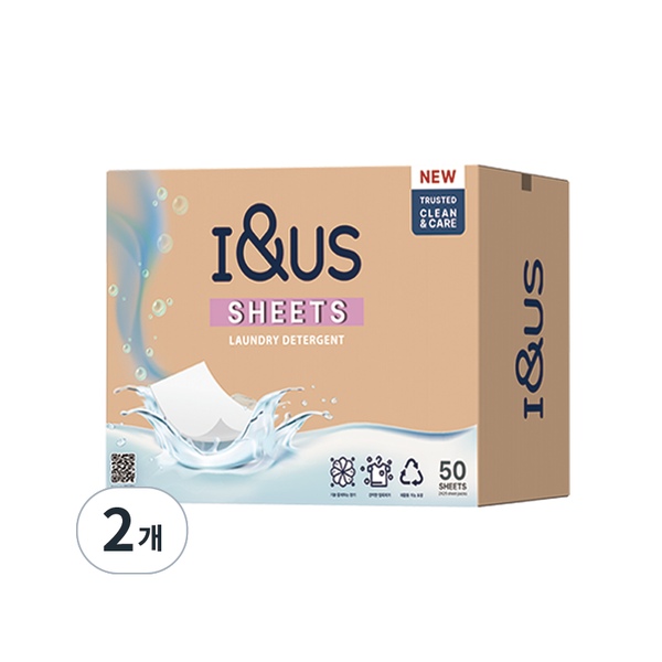 초고농축 세탁 시트세제 체리블라섬향 50매입 2세트(100매입) 한장 빨래 세제