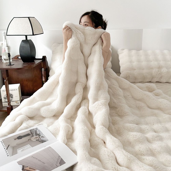 포근하고 두꺼운! 몽루아 이중보온 극세사 담요 대형 침대 쇼파 이불 블랭킷 4size
