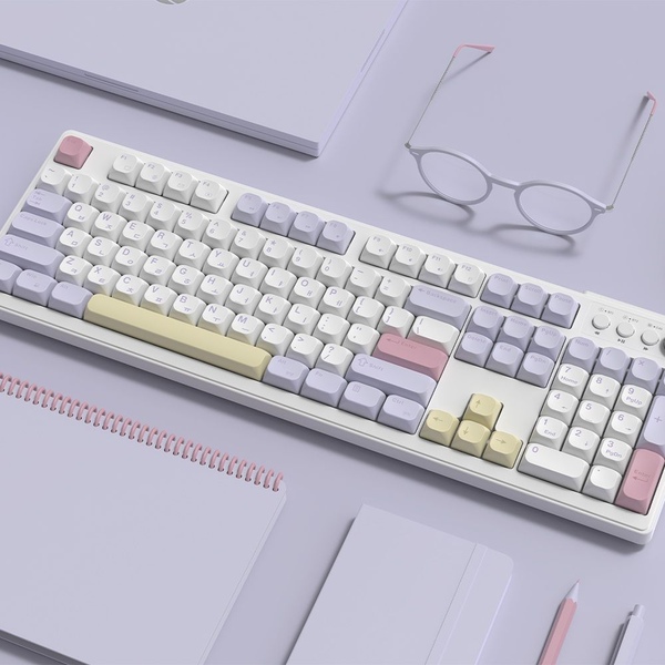 GK104 OfficeMaster 3모드 저소음 멤브레인 키보드 (퍼플하트)