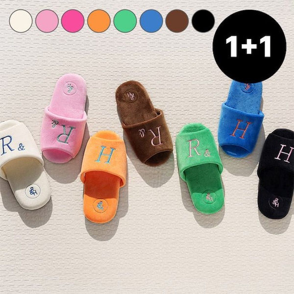 사은품증정! 1+1 벨벳오픈형 룸슈즈 층간소음 남성 여성 거실화 2size 8colors