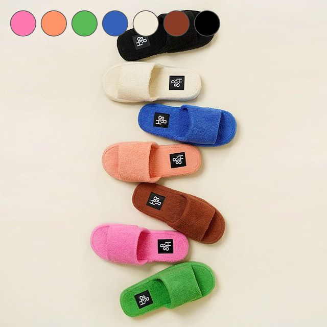룸앤홈 테리 오픈형 룸슈즈 거실화 남성 여성 룸 슬리퍼 2size 7colors