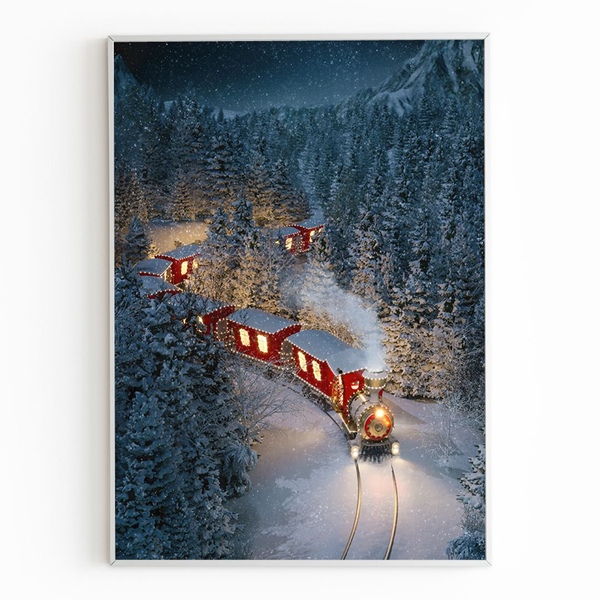 2+1 인테리어 포스터 일러스트 액자 겨울 그림 - Winter Train