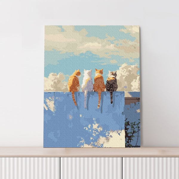 DIY 명화그리기 담벼락 고양이들 40x50cm
