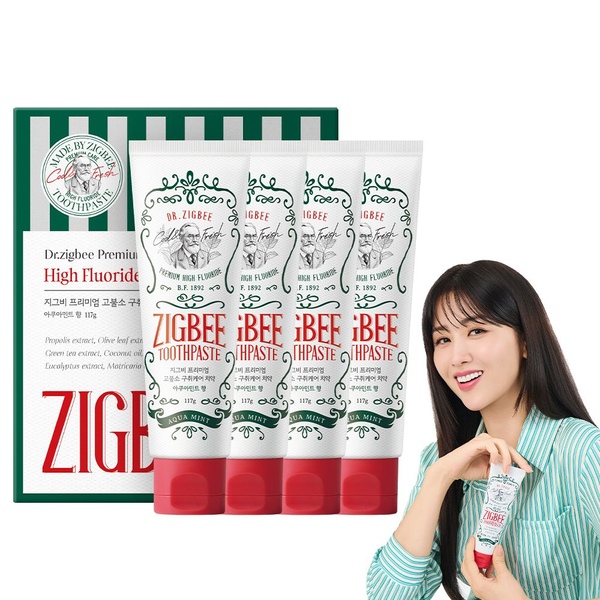 대용량 고불소 구취케어 치약 아쿠아민트향 117g 4개입