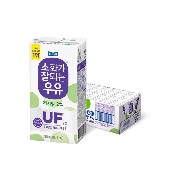 소화가잘되는우유(락토프리) 저지방 멸균 190ml*24팩
