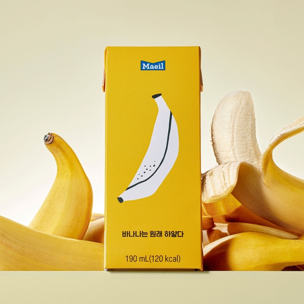 바나나는 원래 하얗다 저지방 멸균 바나나 우유 190ml*24팩