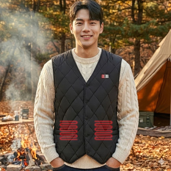 듀얼컨트롤 USB 발열조끼 온열 열선 방한 경량 열조끼 SPCHV01