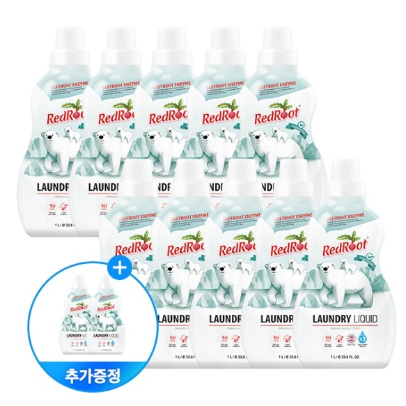대용량 세트 (10+2개입) 유기농 안심세제 고농축 세탁세제 1L