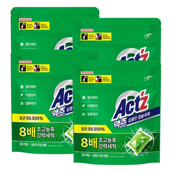 액츠 퍼펙트 딥클린 캡슐세제 28개입 4개